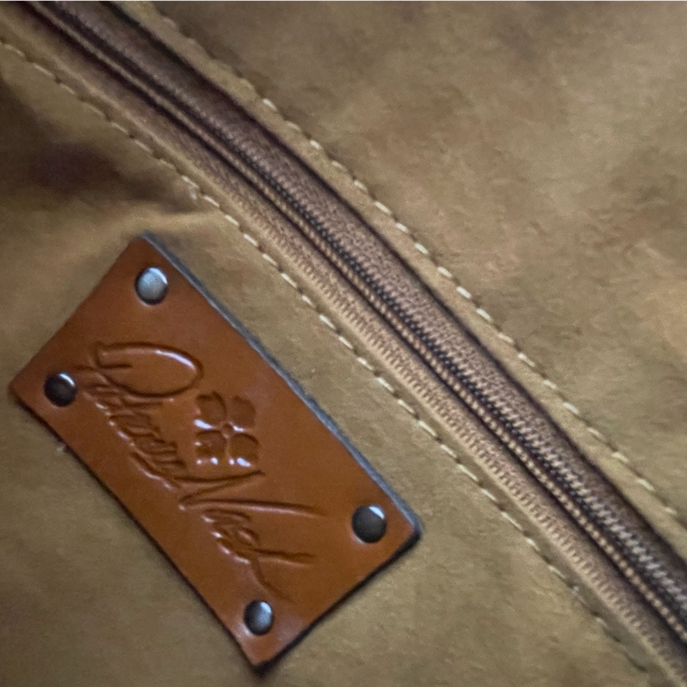 Patricia Nash Teal Embossed Leather Satchel - Picture 14 of 16